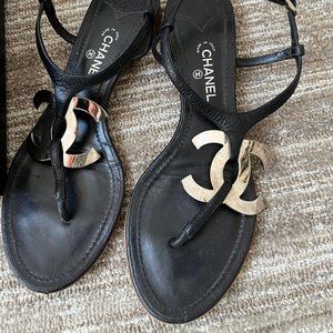 CHANEL Calfskin CC Thong